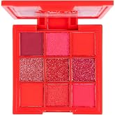 Kimchi Chic Beauty Jewel Collection Shadow Palette, Red Makeup Palette | 9 Pigmented, Blendable &amp; Long Lasting Matte &amp; Glitter Shadows for Bold Vibrant Looks, Includes Jewel Stickers, 01 Ruby