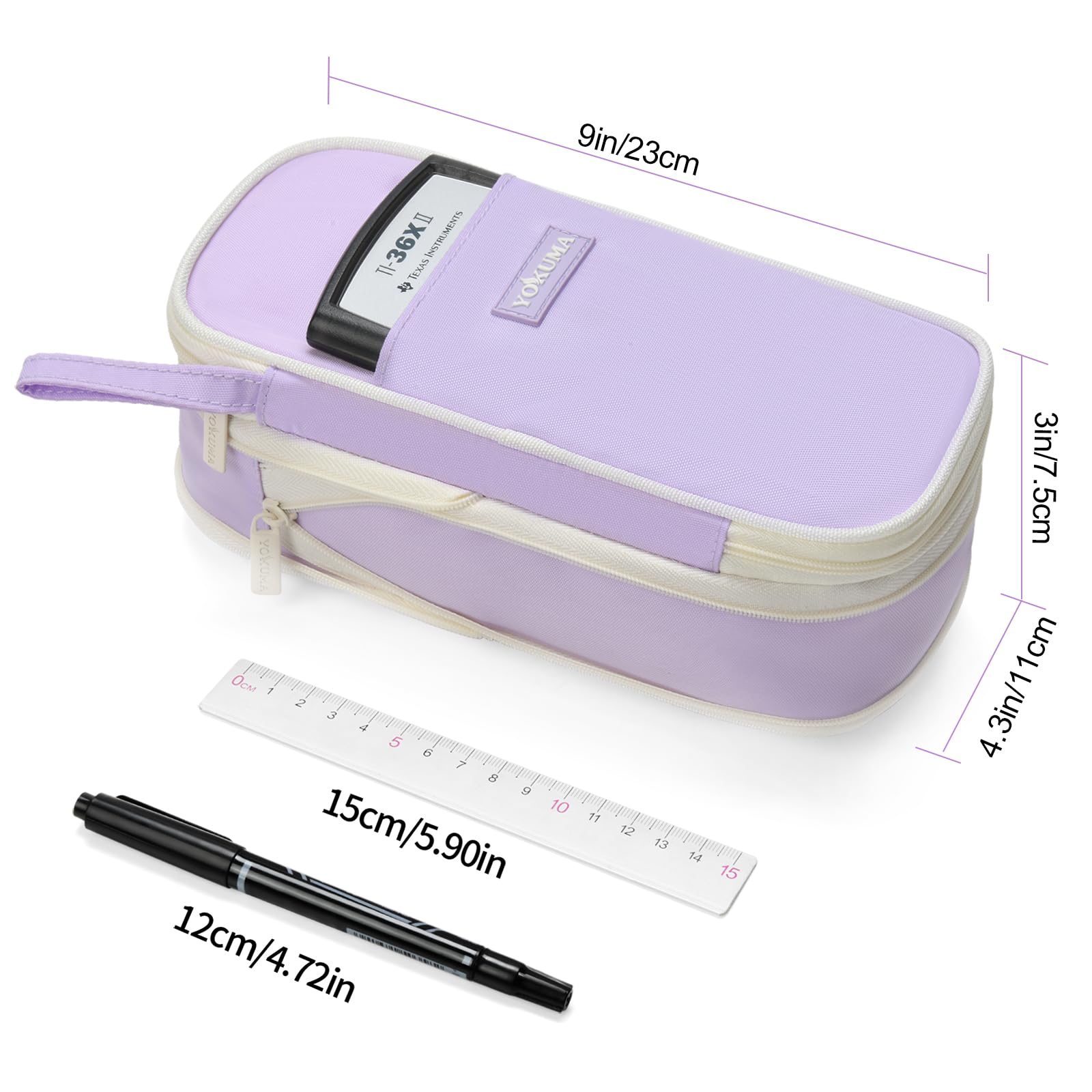 YOKUMA Pencil Case Cute Pencil Pouch for Girls Big Capacity Pen Bag Box, Kawaii Aesthetic College School Supplies for Student Teen Adults Preppy, Purple
