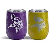 The Memory Company Officially Licensed NFL 2-Pack 12oz Stainless Steel Stemless Dimpled Wine Tumblers, Insulated Football Fan Drinkware