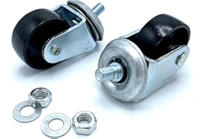 LAZZAR'S FLOOR JACK 2 Pieces - Pair of Floor Jack Casters - All Steel, Up to 3.5 Ton, 12mm Stem. Quality Replacement Casters