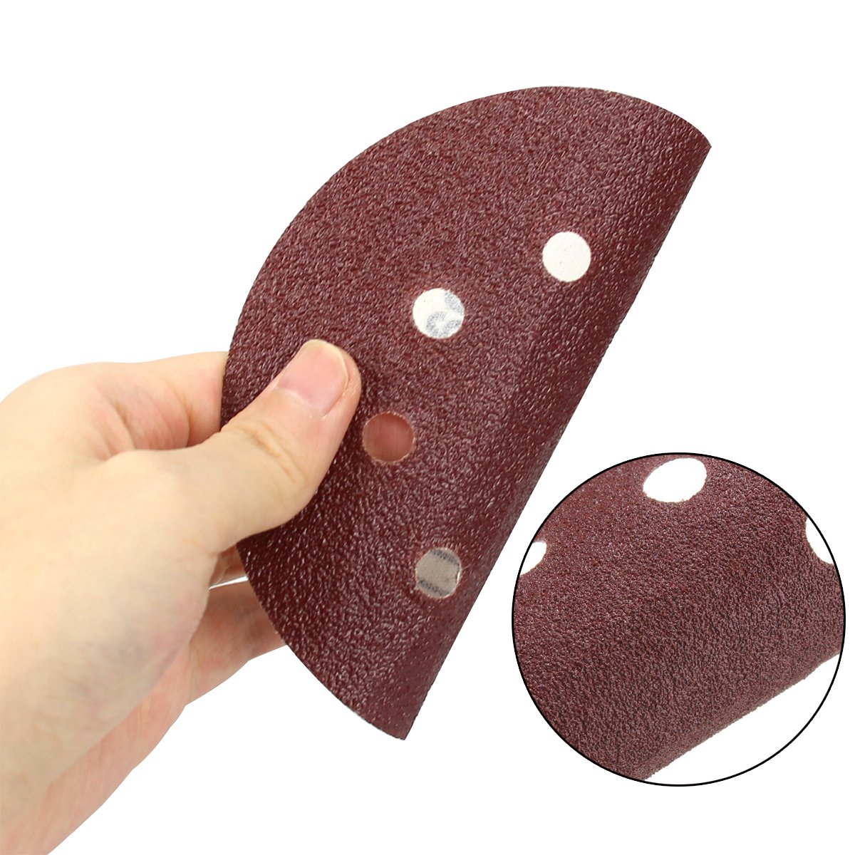 Naisidier 70Pcs 8 Holes Sanding Discs 5inch Hook and Loop Sandpaper Sanding Sheets Assorted 60/80/100/120/180/240/320 Grit for Random Orbital Sander