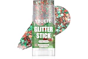 YBUETE Christmas Face and Body Glitter Stick for Sparkling Makeup, Hair Glitter Accessories for Women, Highlighting Stick for Fairy Dust Makeup, Cheerful Face Glitter for Festive Parties and Carnivals