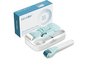 FUHUIM Derma Roller Kit for Face, Body and Hair, 10 in 1 Facial Beauty Rollers Skin Care Tools, Microneedle Roller with 9 Replaceable Heads and 1 Storage Case, Skincare Tools for Home