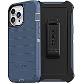 OtterBox Defender Series Screenless Edition Case for iPhone 13 Pro Max & iPhone 12 Pro Max (Only) - Holster Clip Included - Microbial Defense Protection - Non-Retail Packaging - Fort Blue