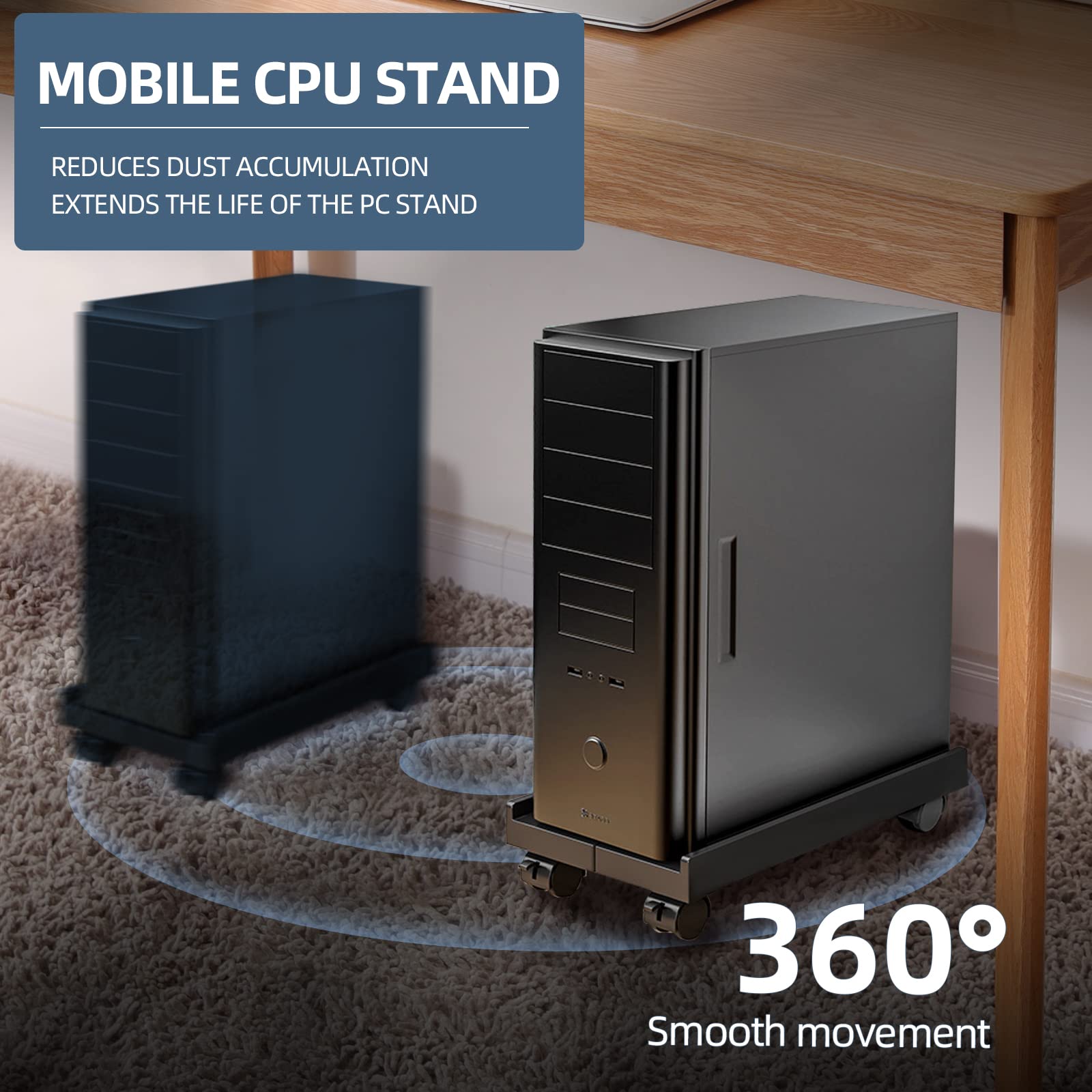 Mua Hovadova Adjustable Mobile CPU Stand, Ventilated Computer Tower ...