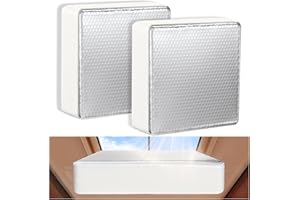 VIGORVAN RV Vent Insulator 14″x14″x3″, 2 Pack Universal RV Vent Covers with Reflective Surface, RV Skylight Shade Energy Savings Sunroof Fits RV/Camper Vents