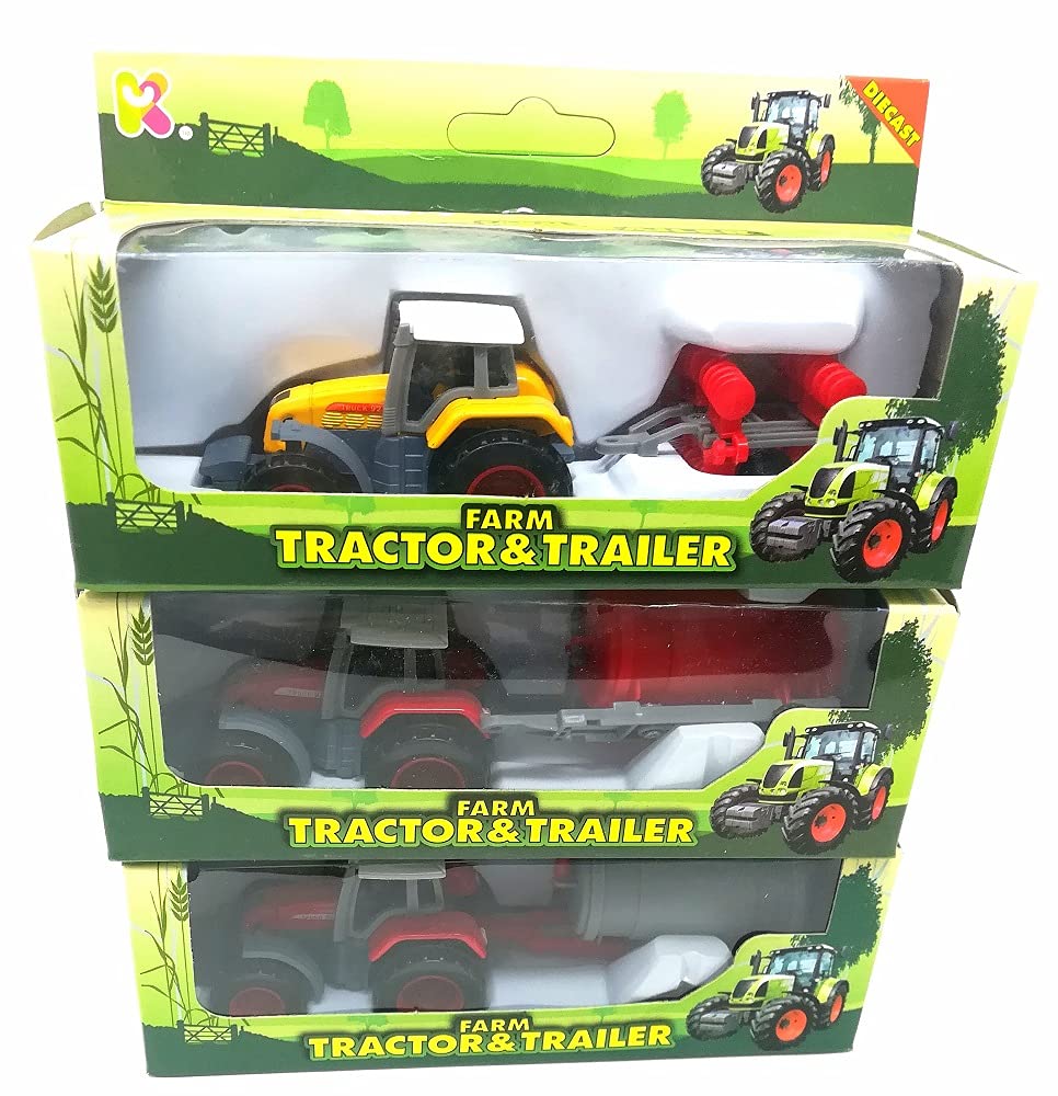 Keycraft Farm Tractor and Trailer 12cm - One Sent at Random