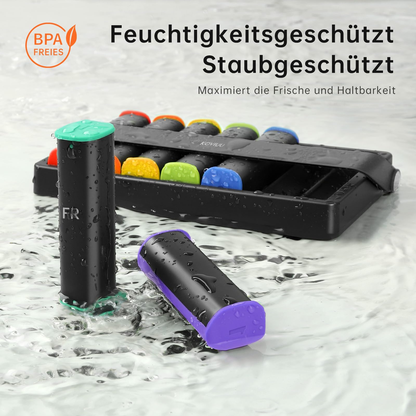 KOVIUU Tablettenbox 7 Tage Morgens Abends, BPA Frei Pillendose 2 Fächer Große für Unterwegs Abnehmbar, Medikamentenbox 7 Tage Datenschutz Verdickt, Pillenbox für Medikamente Vitamine Fischöl Schwarzl 4