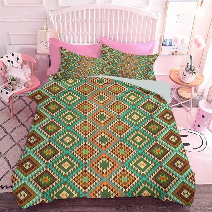 Hiiiman - Juego de funda de edredón con diseño tradicional ...