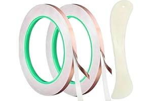 2 Rolls Conductive Adhesive Copper Tape, Single-Sided Conductives Copper Foil Tape, 0.2IN X 131.23FT Adhesive Copper Tape for