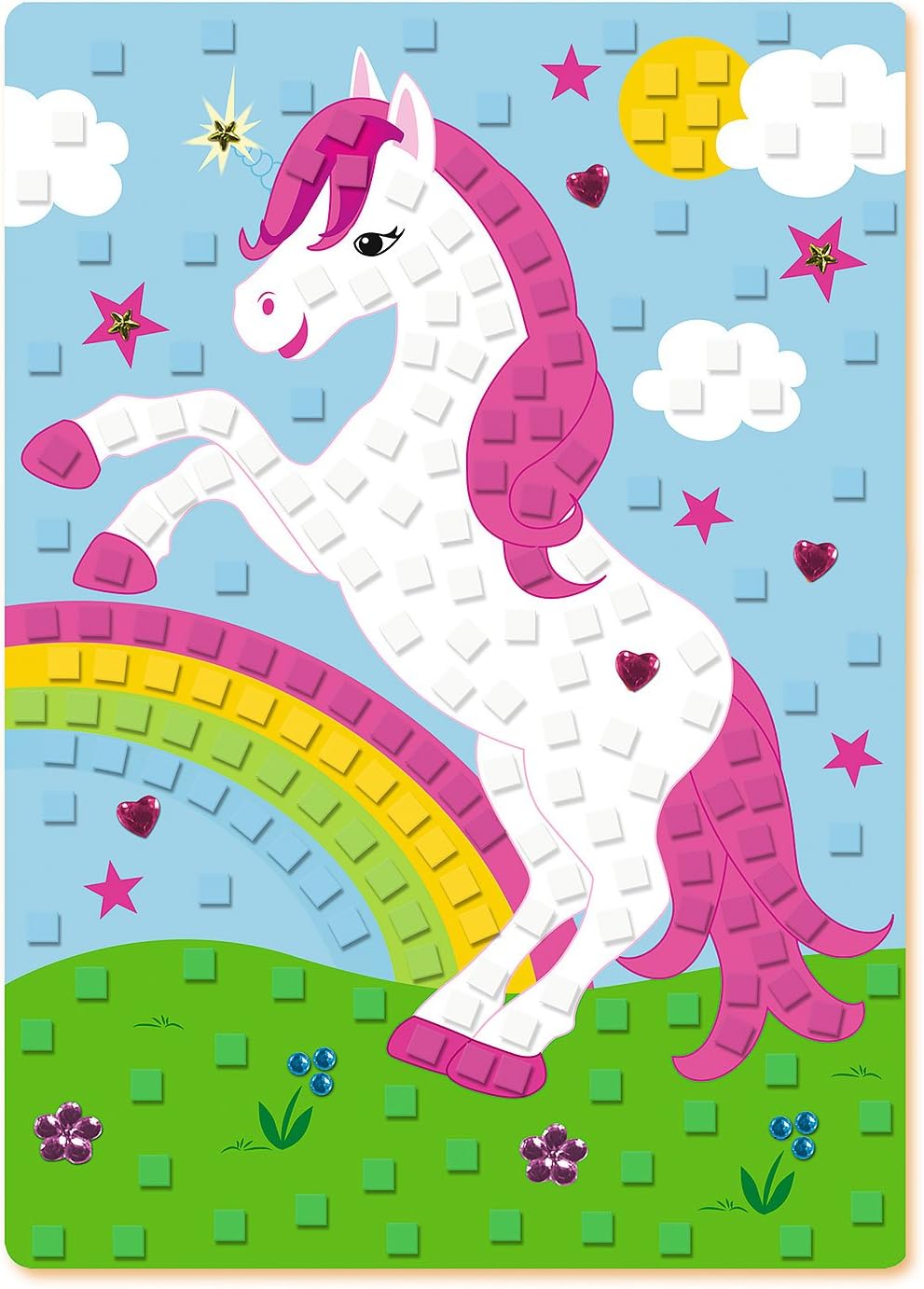 Ursus 8770022F Foam Rubber Mosaic Unicorn, Approx. 23 x 16 cm, Sortiert - Image 3