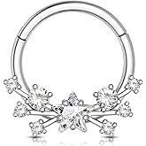 Agrewd Shooting Star Septum Rings 16G Septum Jewelry Surgical Steel Helix Daith Earrings for Women Daith Helix Piercing Jewelry 8/10MM