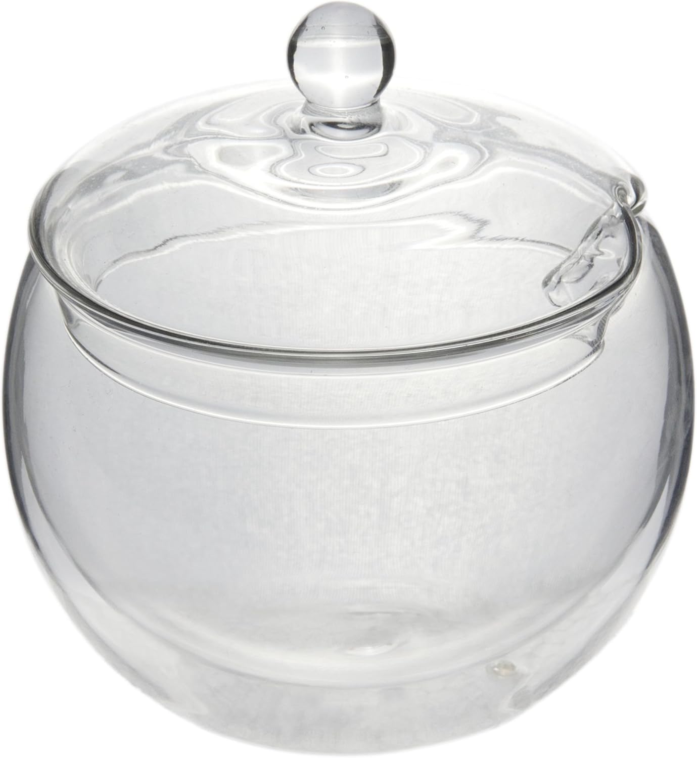 "Doublewalled" 300 ml glass sugar bowl with floating effect and glass lid (including opening