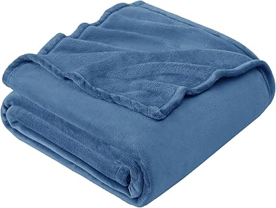 EHEYCIGA Fleece Blanket 130x165cm Mineral Blue Soft Microfiber Throw