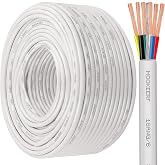 MOOKEERF 18/6 Shielded Wire 18AWG 6 Conductor 200FT Shielded Plenum Cable White CL3P Jacket Alarm Control Cable Stranded Pure Copper for Low Voltage LED,Burglar System,Fire Detector,Security Station