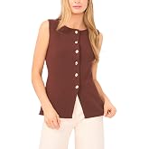 Ted Baker Women's Sleeveless Crew Neck Button Down Knit Vest