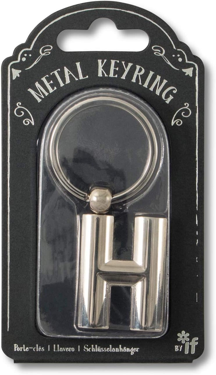 IF IF Metal Letter Keyring Personalised Alphabet Letters - Silver - H Keyring, 7 cm;,Silver - Image 3