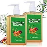 2Pcs Batana Oil Shampoo for Hair Growth,Rosemary Shampoo for Thinning Hair,Nourishing & Regenerating Hair-Soft and Fluffy for Men & Women-10.14 fl oz/Pcs