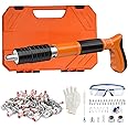 Manual Mini Steel Nail Gun- 5 Speed Adjustable Mini Nail Gun with 200pcs Nails-Concrete Nail Gun Kits- Woodworking and Decoration- Built-in Air Nailer for Red Brick Walls,Concrete Walls(Nail Gun Set)