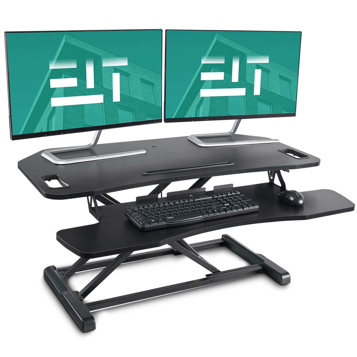 EleTab Height Adjustable Standing Desk Sit to Stand Gas Spring Riser