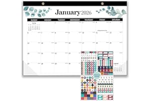 Desk Calendar for Canada 2026-2027, Calendar 2026.1-2027.6 (Black)