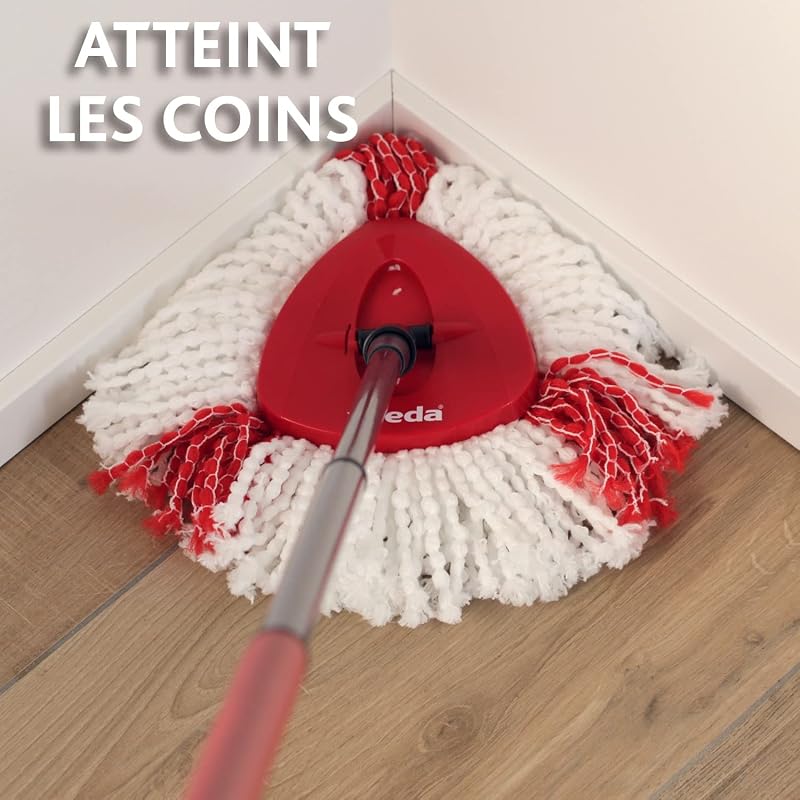 - Vileda Turbo 2 en 1 - Kit Complet Balai à Frange et Seau Essoreur à Pédale - Serpillière Microfibres avec Manche Télescopique - Laveur de Sol pour Sols Fragiles - Nettoie et Dépoussière