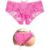 comeondear Boyshorts Panties for Women Plus Size Womens Underwear Cheeky Thong Panties Floral Boy Shorts for Dating