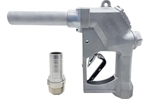 BORRITT 1-1/2" 1.5" Inch NPT Automatic Shut-Off Fuel Nozzle,Fuel Hose Barbed Swivel,Big Flow Rate 53 GPM,Heavy Duty Fuel Transfer Pump Gas Diesel Nozzle,3-Notch Hold Open Clip,working pressure 44PSI