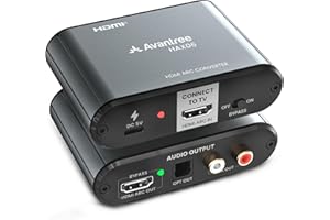 Avantree HAX06 – HDMI ARC Audio Extractor with Passthrough for TV, Soundbar & Headphones Simultaneous Use, CEC Volume Control, Optical & RCA Outputs