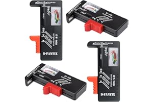 AEIMIAIDE 4pcs Battery Tester Checker, Universal Battery Checker for AA AAA C D 9V 1.5V Button Cell Small Batteries, Requires