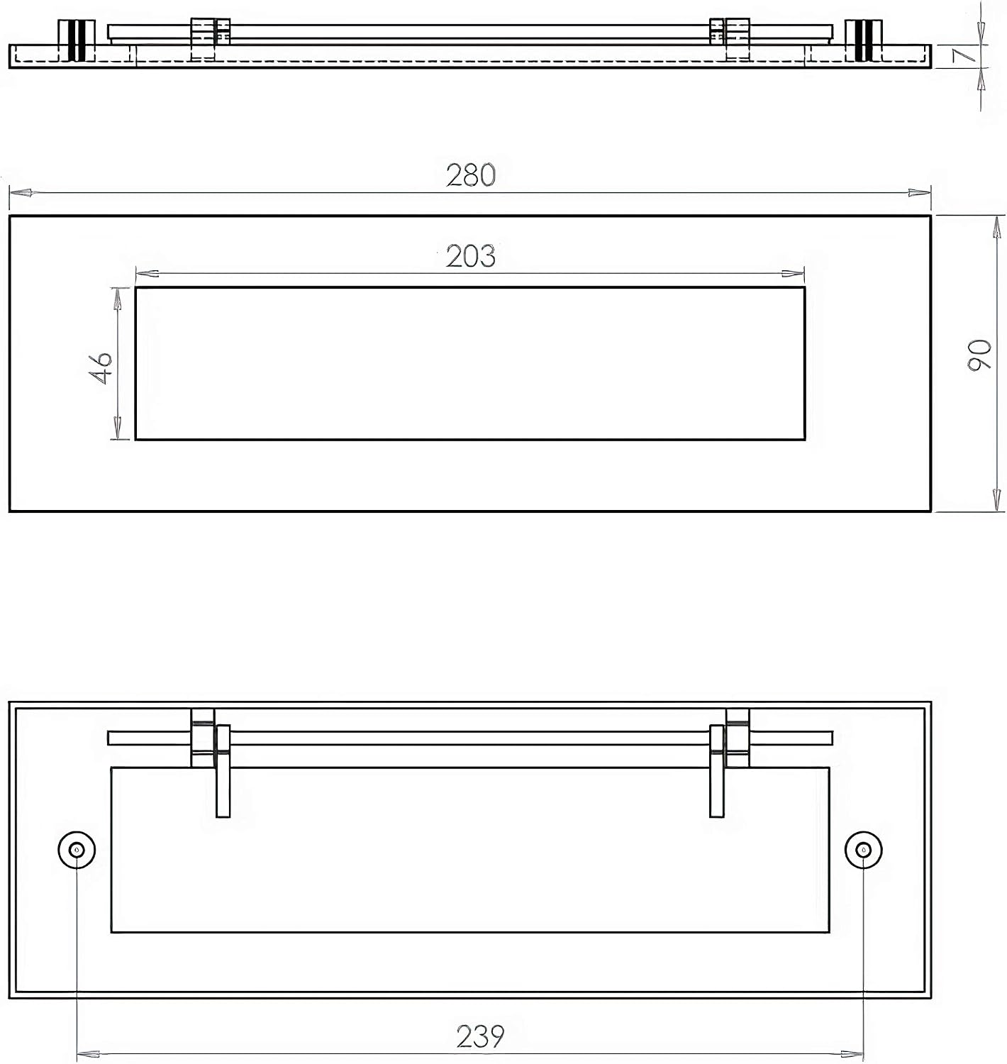Traditional Letter Plate Polished Brass 255 X 102mm, 255mm x 102mm - Image 3