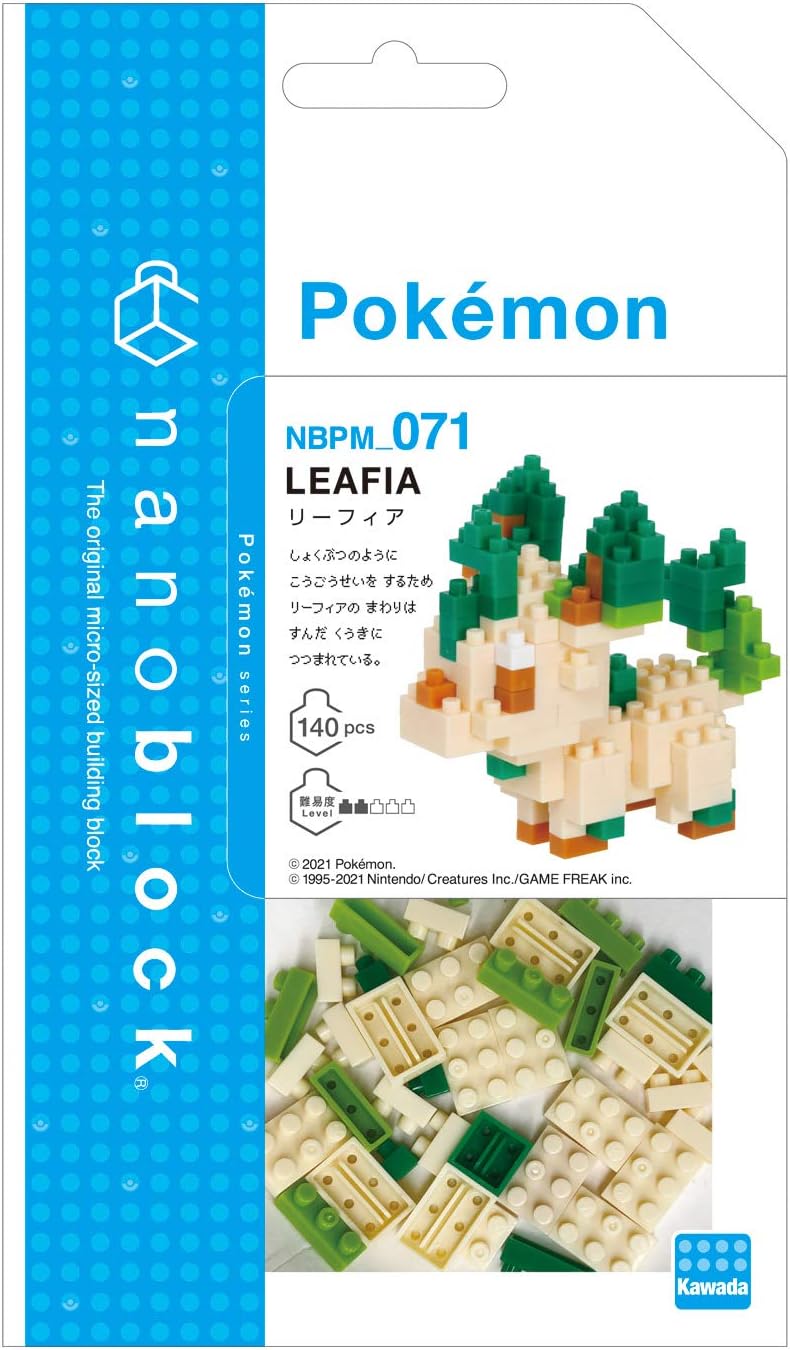 nanoblock - NBPM-071 - Pokemon Leafeon Phyllali Folipurba Multi-coloured, 4.38 cm x 3.81 cm x 4.98 cm - Image 3