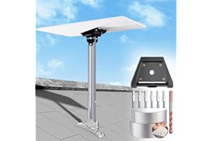 Ybervont Adjustable Starlink Gen 3 Roof Mount, Starlink Mounting Kit Gen 3 with 0-30° Adjustable Starlink Gen 3 Pipe Adapter for Starlink Internet Kit Satellite, Stainless Steel Starlink Pole Mount