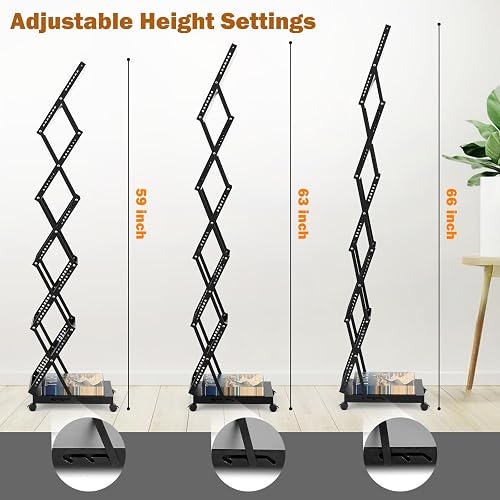 Foldable Aluminum Magazine Rack Floor Stand - 6 Pocket Display With Carrying Bag, Adjustable Height - View #10