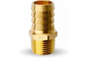 MAACFLOW MAACFLOW Brass 1/2" Male NPT to 3/4" Hose ID Barb Barbed Hose Fitting Adaptor Connector (Pack of 1)