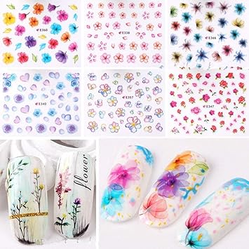 Trendy club Plastic Self Adhesive Nail Art Sticker (Multicolour) (Flower)