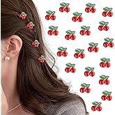 WRBAJIS 20Pcs Small Cherry Hair Clips Mini Cherry Hair Claw Clips Sweet Fruit Hair Barrettes Cute Hair Accessories for Women Girls Birthday Wedding Party Favors Supplies