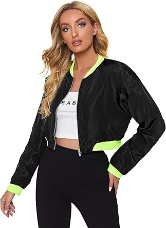 black borg bubble cropped bomber jacket