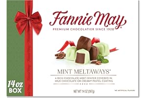 Fannie May, Milk Chocolate Candy, Mint Meltaways, 14 oz Gift Box