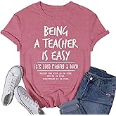 VQD Teacher Shirts for Women Weird Teachers Build Character Tshirt Teach Teaching But Did You Take Attendance Tee Tops