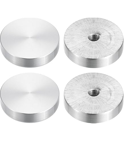PATIKIL Disco De Aluminio De Forma Redonda De 0.787 In, Paquete De 8 Hilos M6 De 0.276 In De Grosor, Disco De Mesa De Vidrio Circular De Aluminio Para Mesa De Vidrio, Plateado