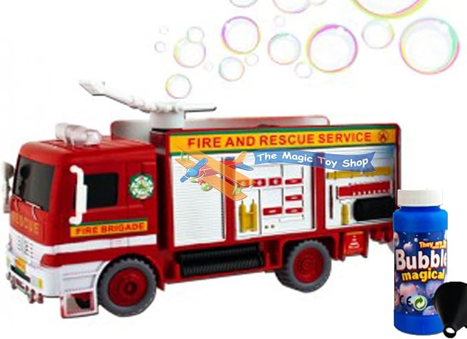 Fire Engine Truck Bubble Machine Blower Solution Birthday Party Bubbles