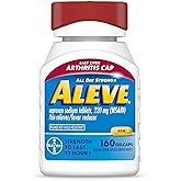 Aleve Gelcaps with Easy Open Arthritis Cap, Naproxen Sodium, Medication for Arthritis Pain, 160 Count