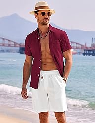 COOFANDY Mens Casual Button Down Shirts Short