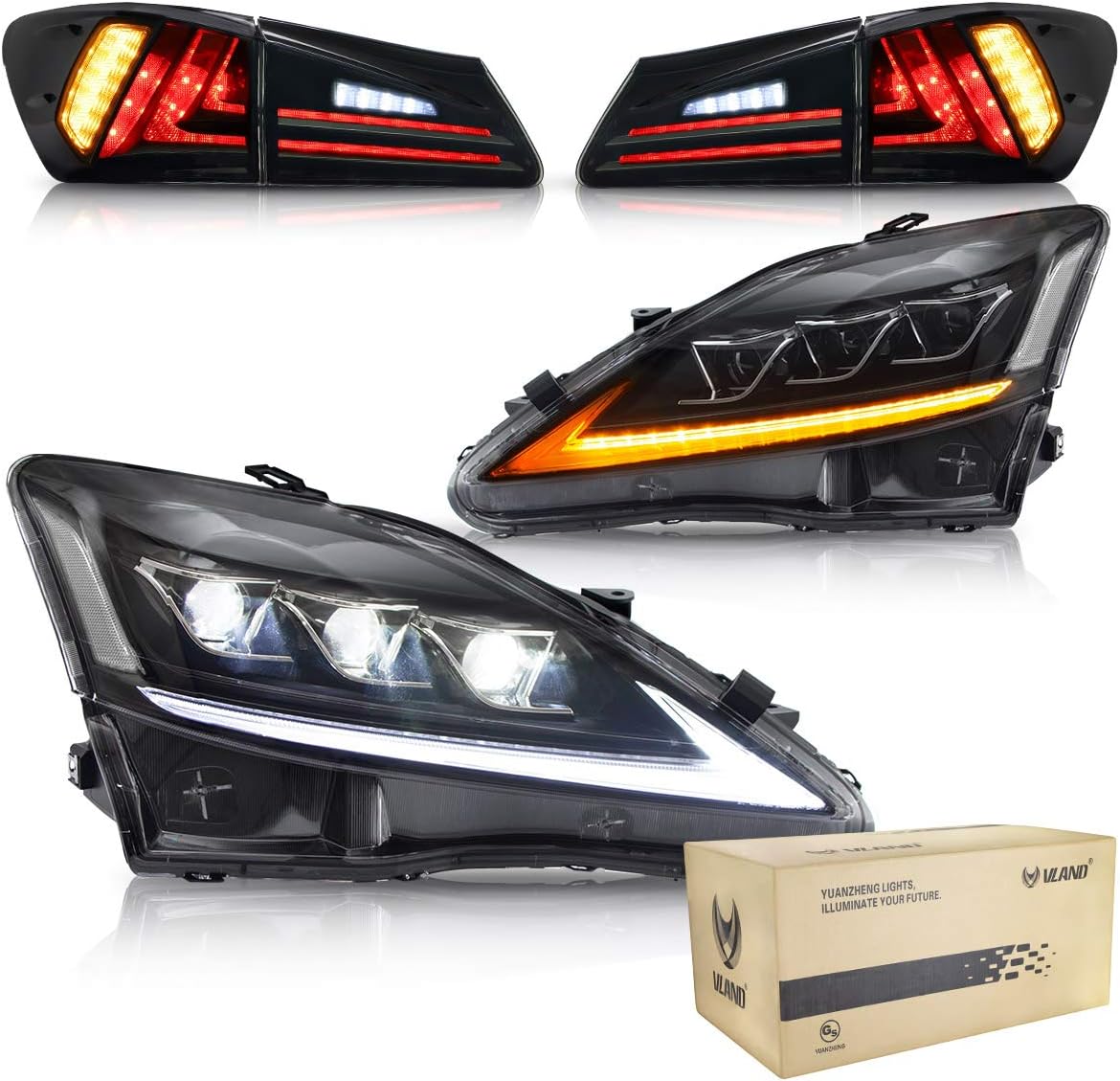 USEKA For IS250 & IS350 & ISF 2006-2012 Sequential Indicator Tail light Head Lamps Headlights