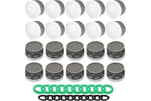MOILINJAEY Faucet Aerator, 1.5GPM Flow Limiter Insert, Faucet Aerator Replacement Part, Used for Bathroom or Kitchen Sink Faucet Filter, Suitable for Internal and External Thread Faucet Aerators (20 PCS)