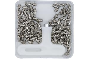 Tutuxio 100pcs Stainless Steel Track and Cross Country Spikes with Spike Wrench, Replacement Spikes for Sprint Sports Short Running Track Shoes