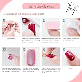 EONFAVE 24 Pcs French False Nails Nude White Square Press On Nails view 5