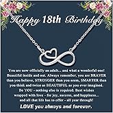 UNGENT THEM Infinity Heart Necklace for 13 16 18 Year Old Birthday Girls, Birthday Present for Daughter Granddaughter Friends