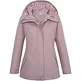 Pioneer Camp Womens Winter Insulated Puffer Jacket Lightweight Hooded Water Resistant Windproof Coat, Grayish Purple, XXL